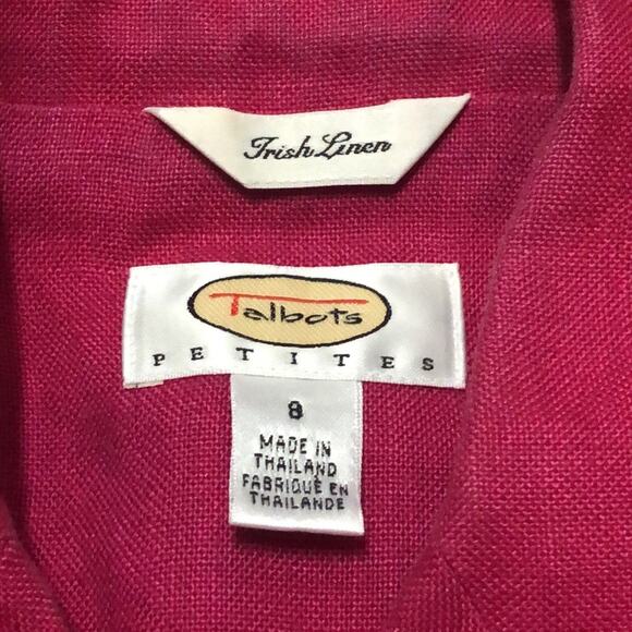 Talbots Petites Irish Linen Pink Vest Size 8 Petite - Picture 9 of 9